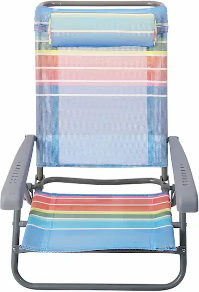 Low Beach Folding chair with rainbow textilene 7 position adjustable