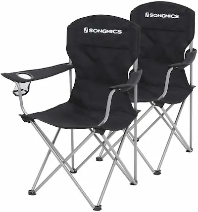 Set of 2 Folding Camping Chairs Comfortable Heavy Duty Structure Max. Load Capacity 150 kg with Cup Holder Outdoor Chair