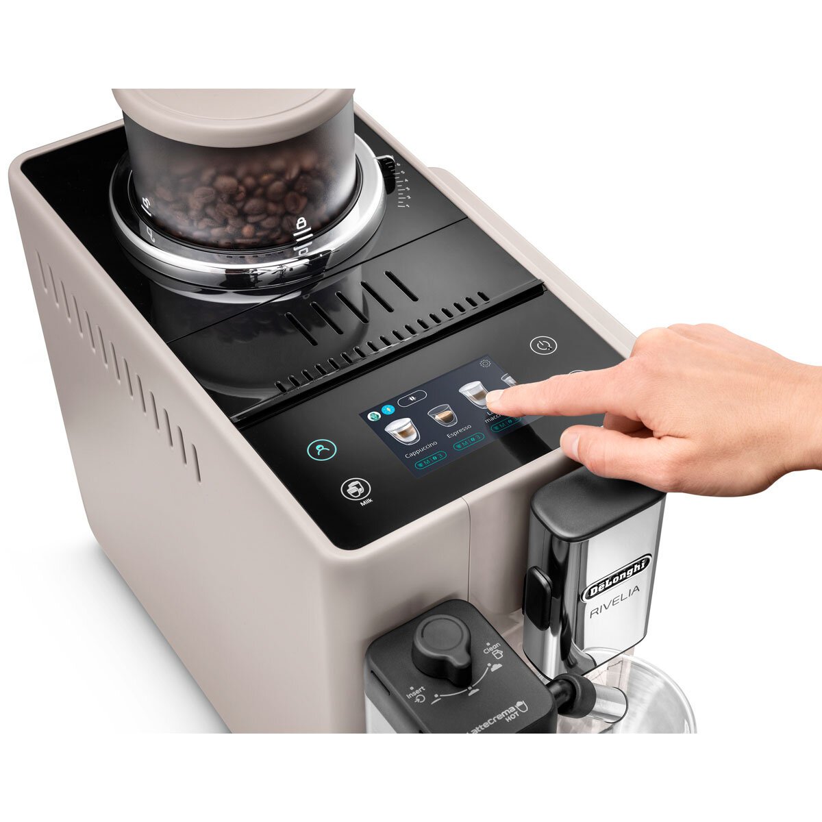 De'Longhi Rivelia Bean-To-Cup Coffee Machine in Beige, EXAM450.55.BG 3 274411306582046.jpg
