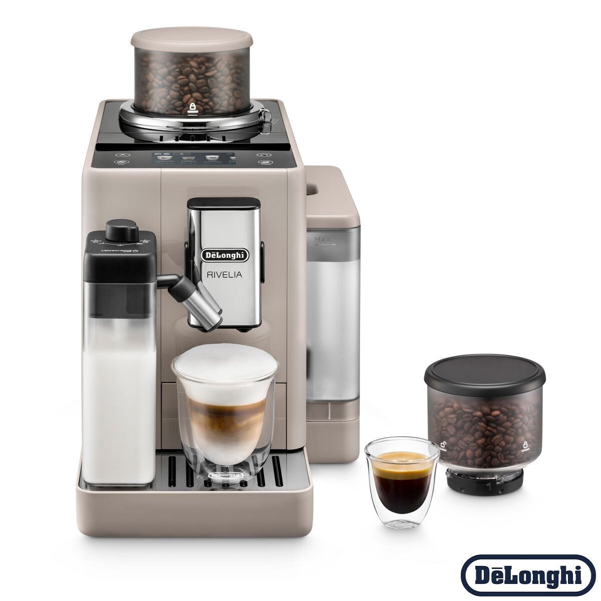 De'Longhi Rivelia Bean-To-Cup Coffee Machine in Beige, EXAM450.55.BG 1 274411306647582.jpg